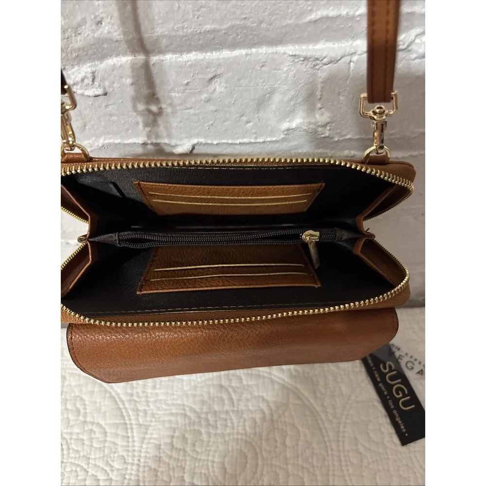 Sugu ‎ Brand New Vegan Leather Brown Purse 8 X 5